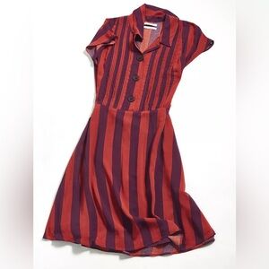 Preppy Goth Vintage Style Short Sleeve Shirt Dress NWOT